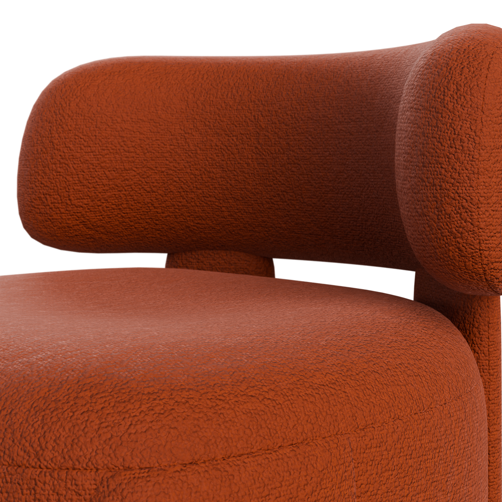 Red Boucle Accent Lounge Chair 01 seating 3D model, beauty render