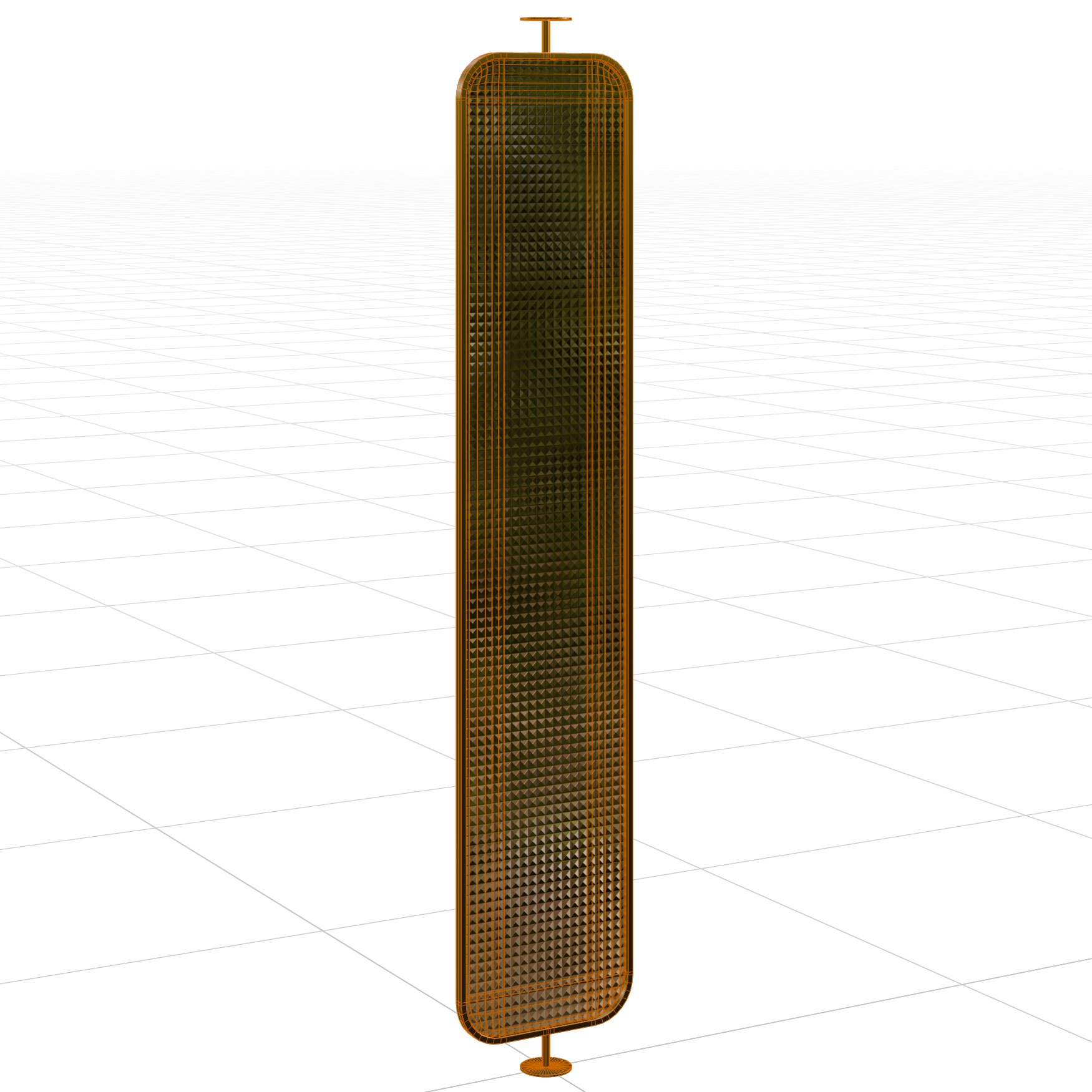 Fixed Room Divider 02 decorations 3D model, wireframe view