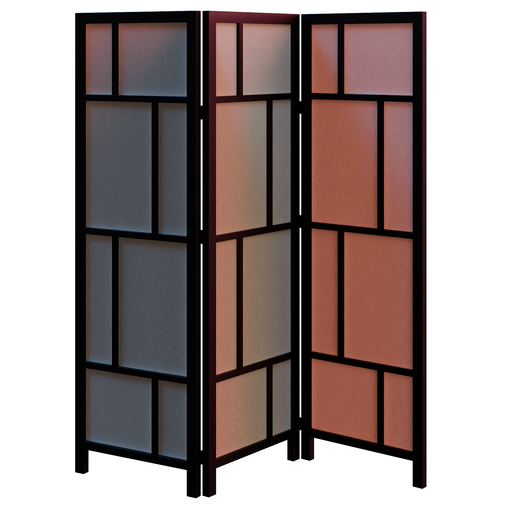 Folding Room Divider 02 decorations 3D model, alternate angle render