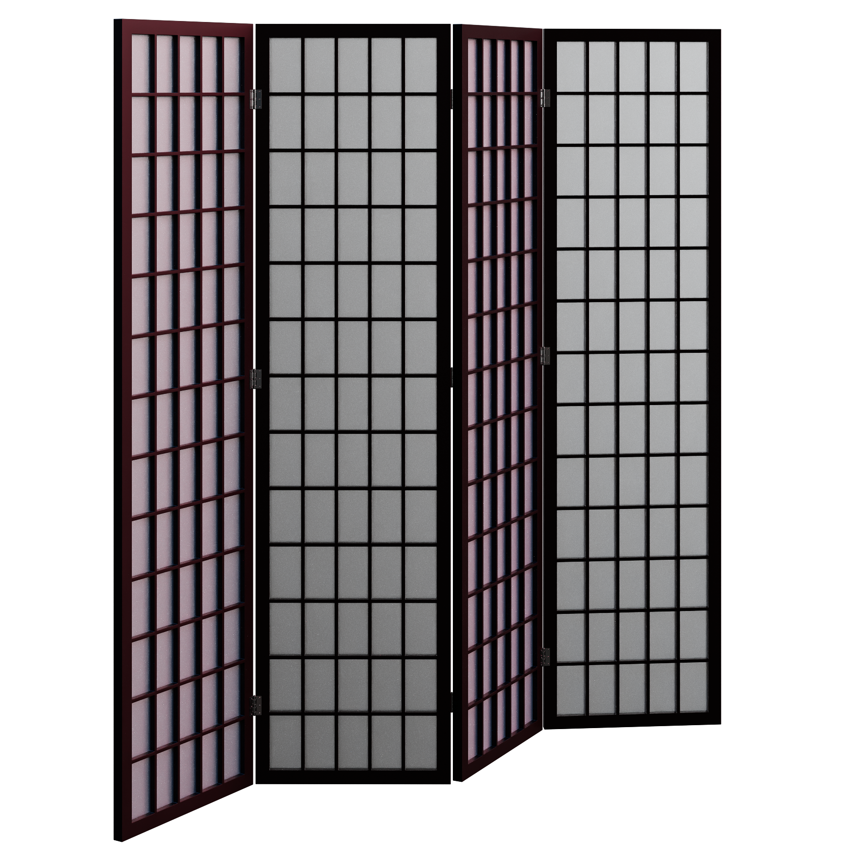 Folding Room Divider 03 decorations 3D model, alternate angle render