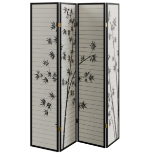 Folding Room Divider 06 decorations 3D model, Blender render preview