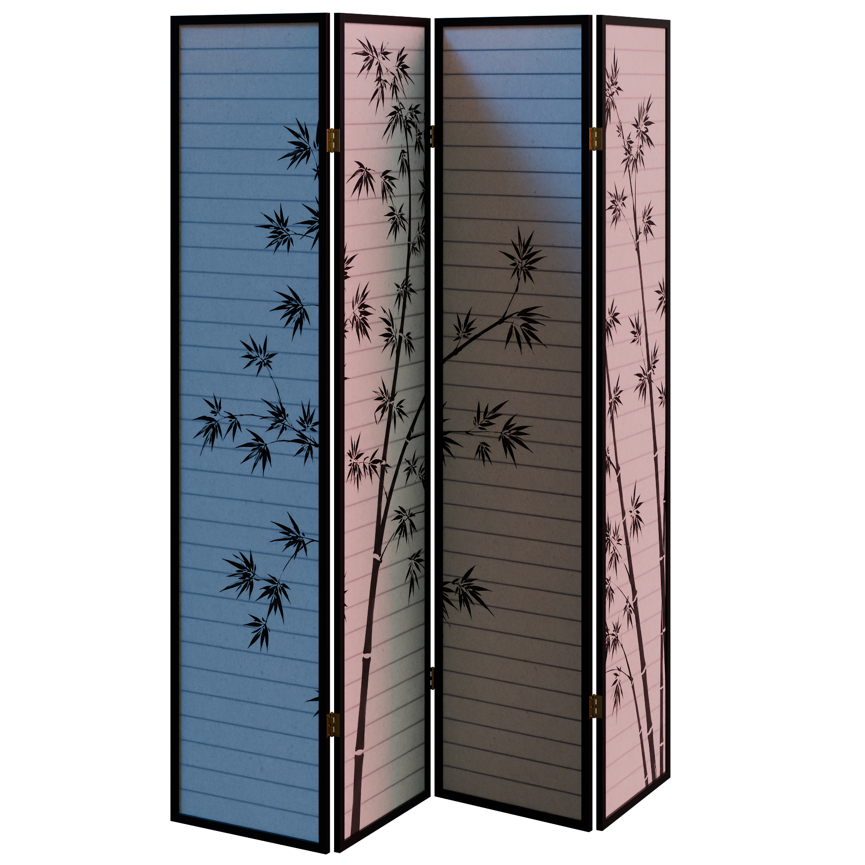 Folding Room Divider 06 decorations 3D model, alternate angle render