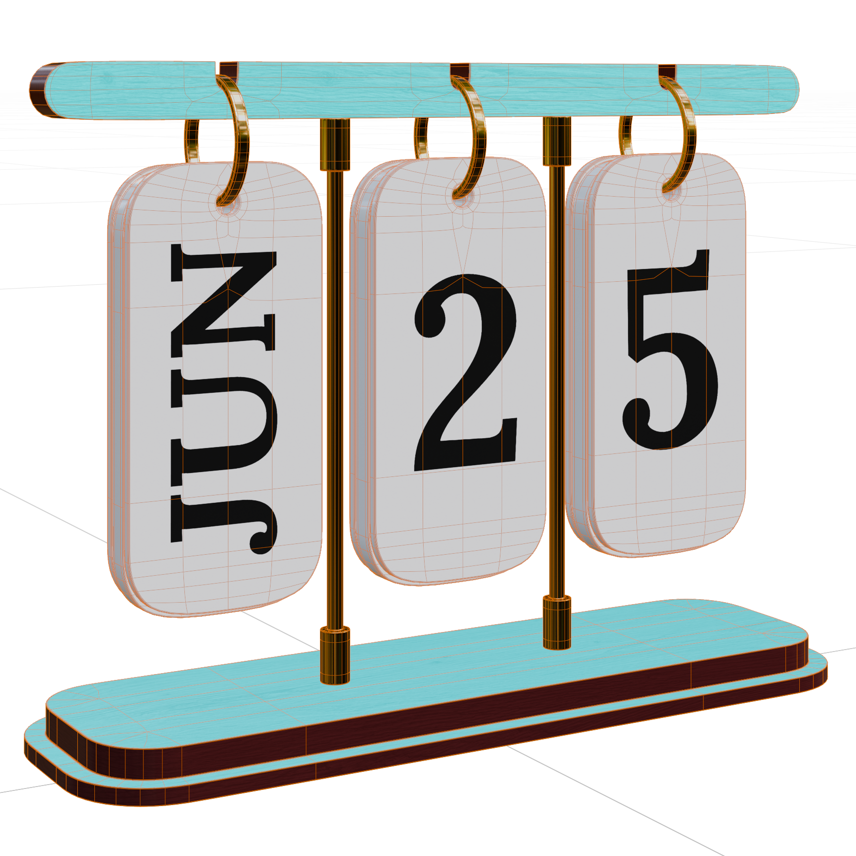 Office Desk Calendar 01 office 3D model, wireframe view