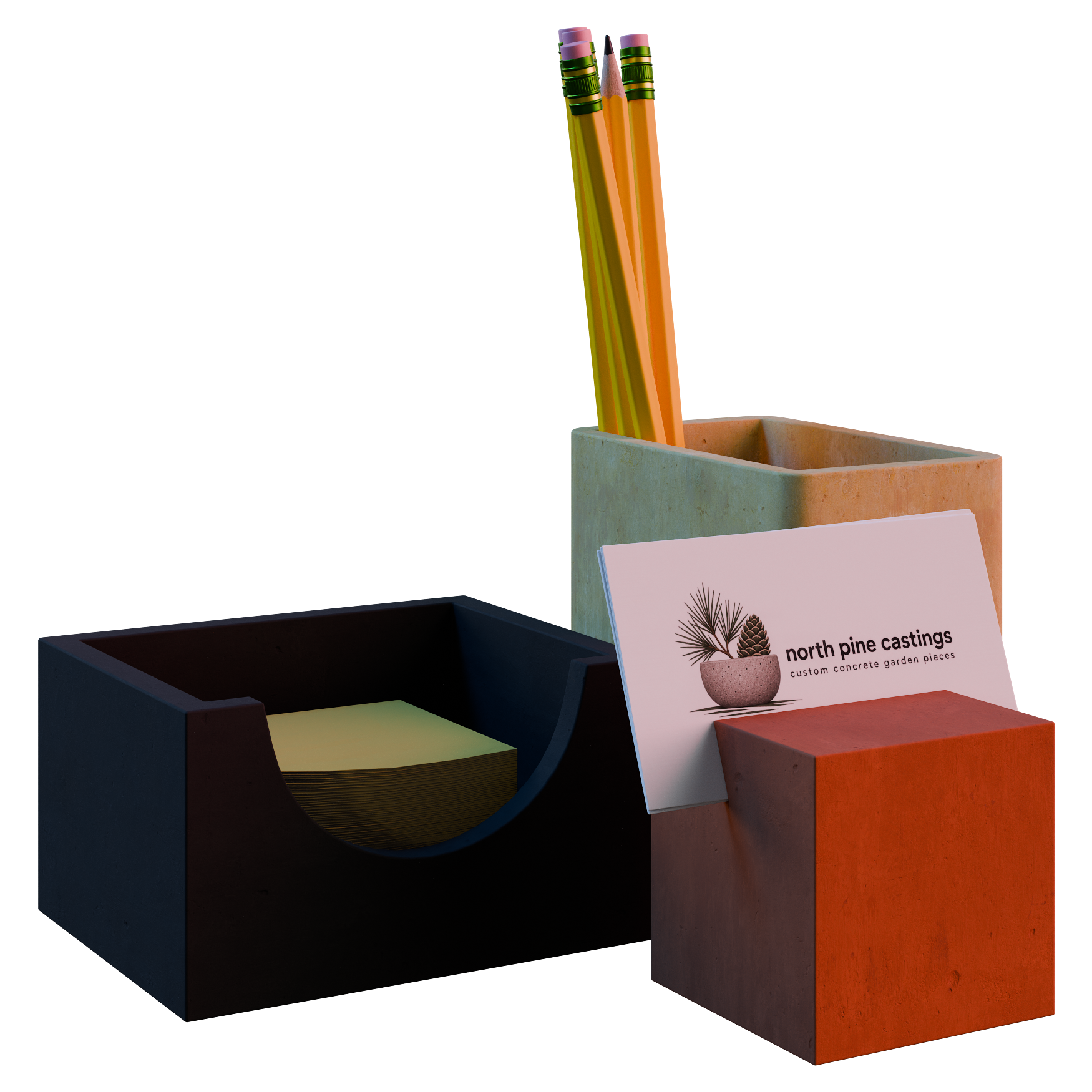 Office Desk Organizer Set 01 office 3D model, alternate angle render