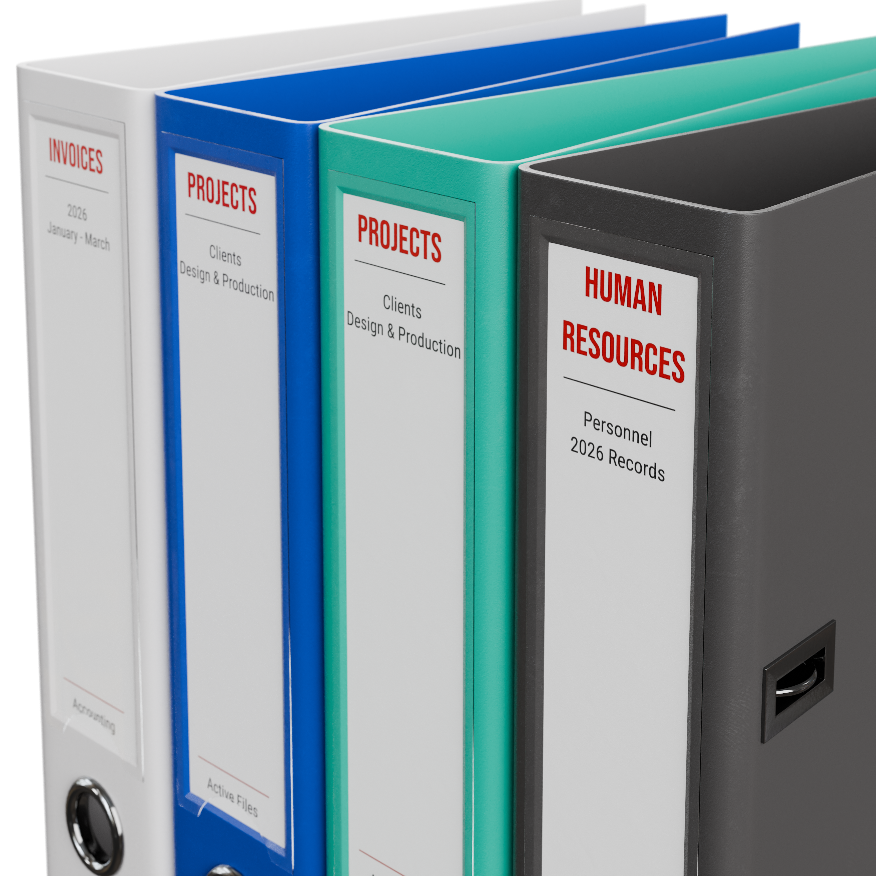 Office File Binder Set 01 office 3D model, beauty render