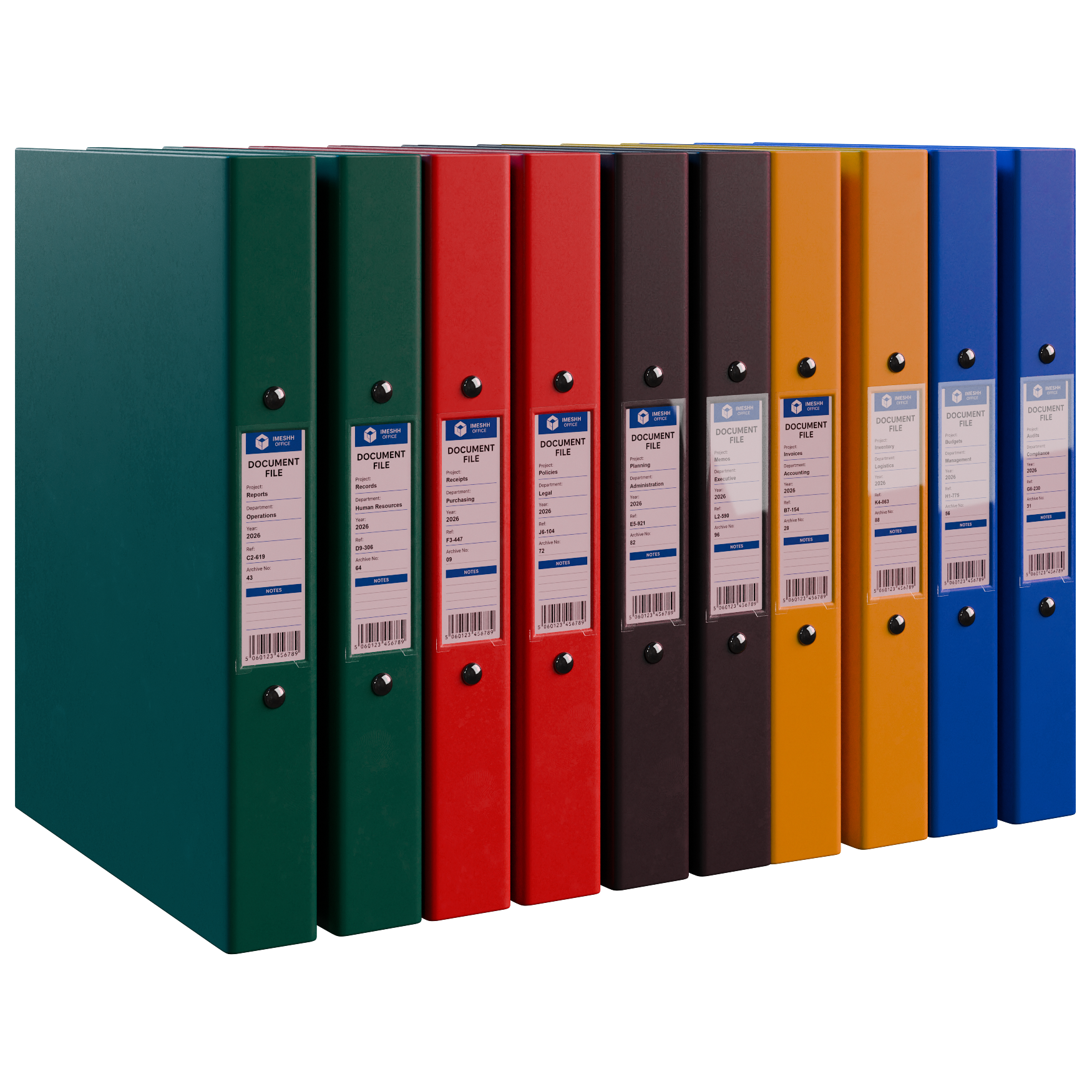 Office File Binder Set 02 office 3D model, alternate angle render