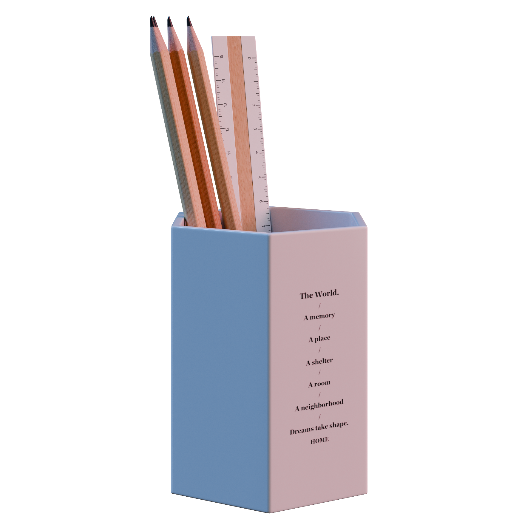 Pencil Holder 01 office 3D model, alternate angle render