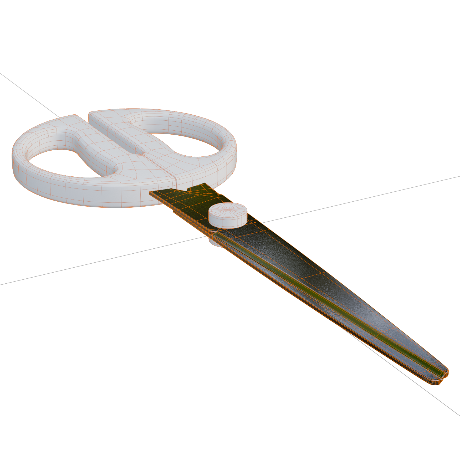 Scissors 01 office 3D model, wireframe view