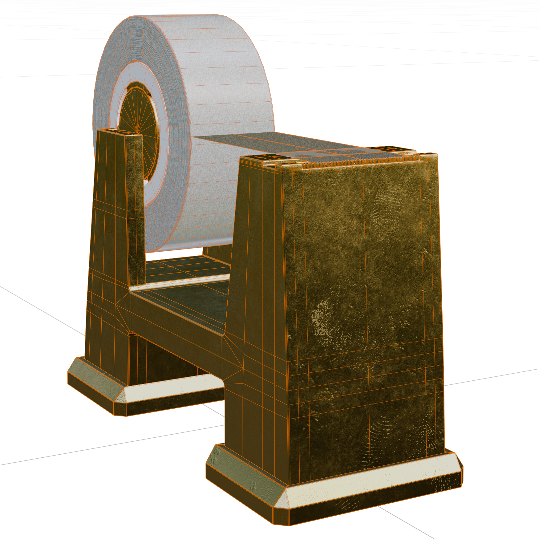 Tape Dispenser 01 office 3D model, wireframe view