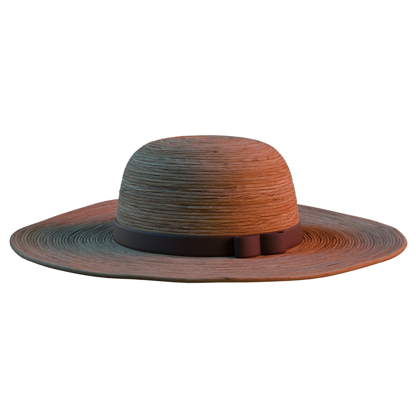 Straw Hat 01 clothing 3D model, alternate angle render