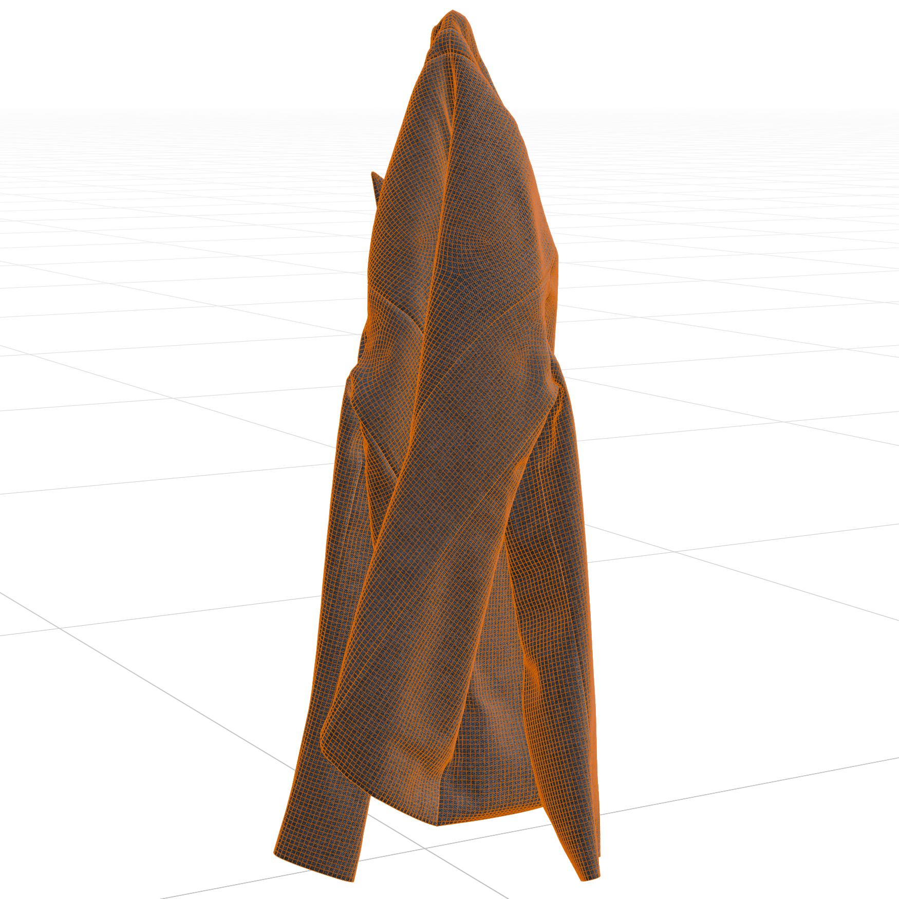 Wall Hung Jacket 01 clothing 3D model, wireframe view