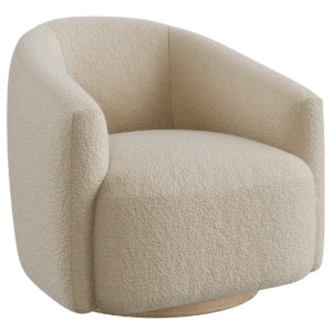 Boucle Barrel Lounge Chair 01 seating 3D model, Blender render preview