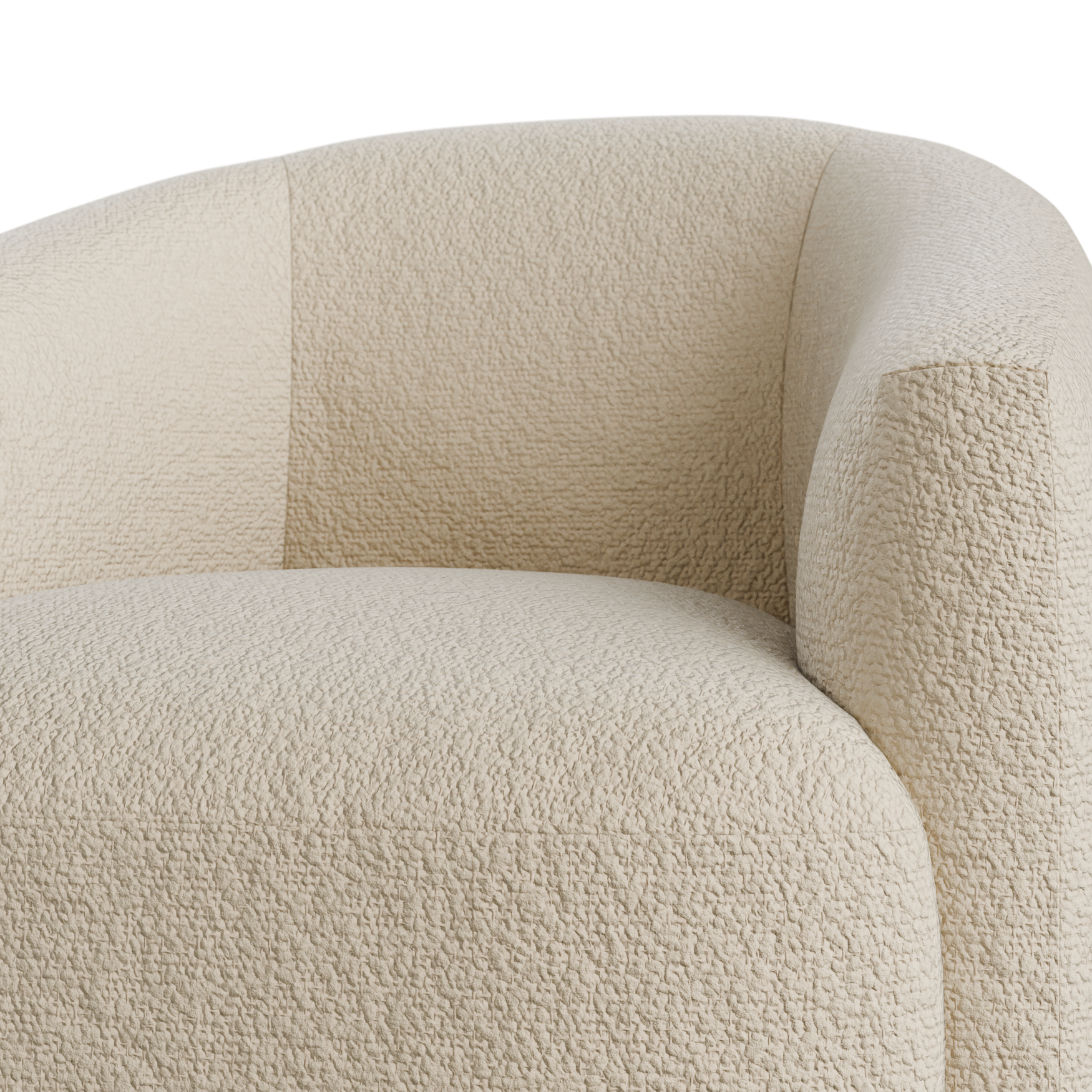 Boucle Barrel Lounge Chair 01 seating 3D model, beauty render