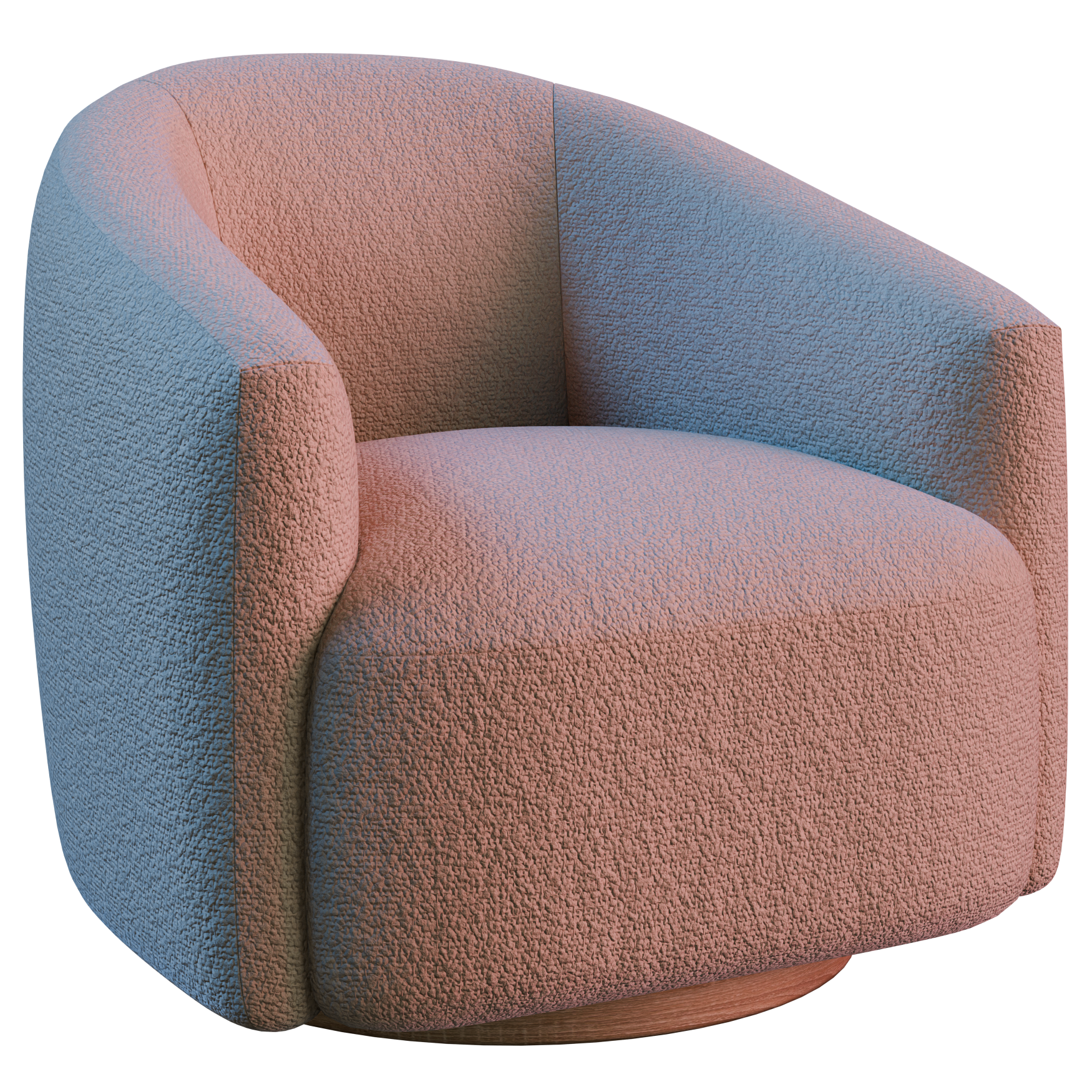 Boucle Barrel Lounge Chair 01 seating 3D model, alternate angle render