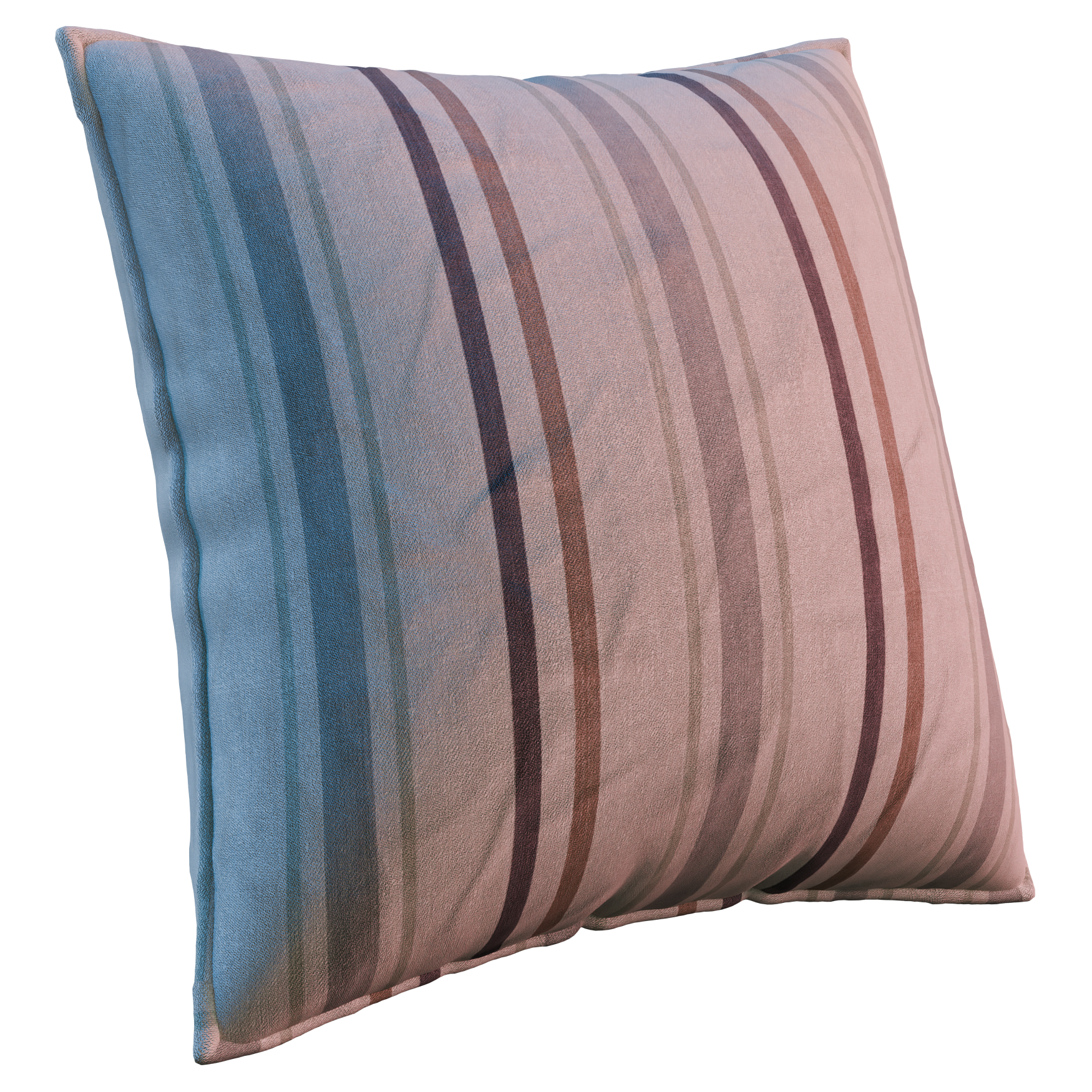 Striped Square Cushion 01 furniture details 3D model, alternate angle render