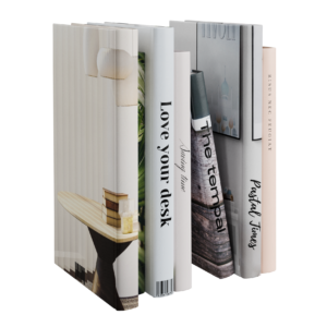 Book Set 08 decorations 3D model, Blender render preview