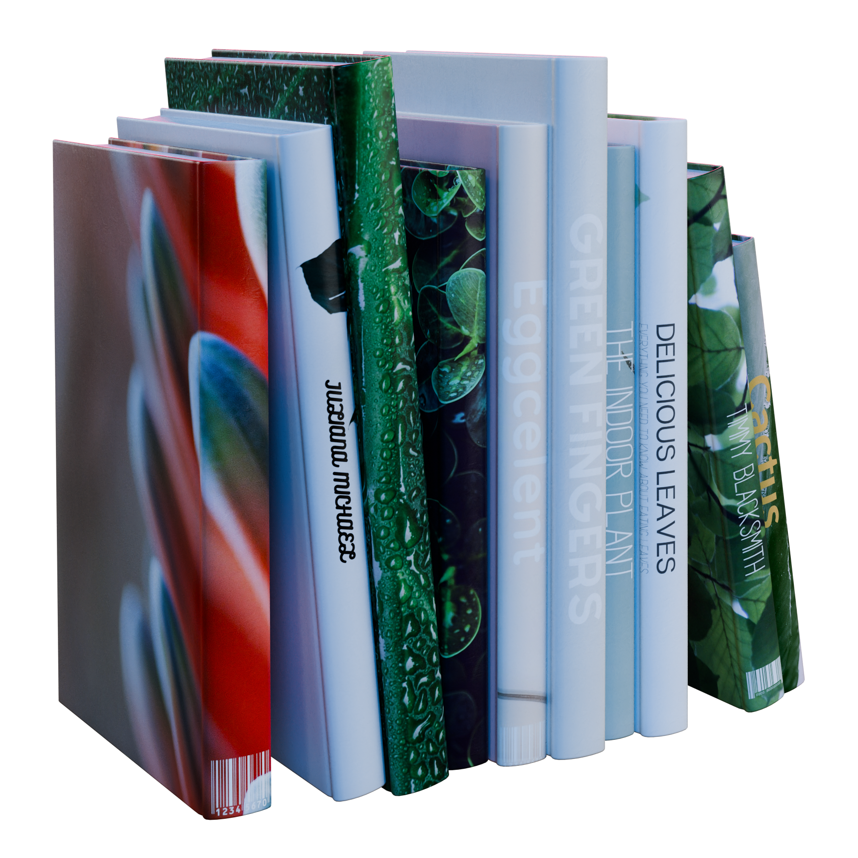 Book Set 09 decorations 3D model, alternate angle render