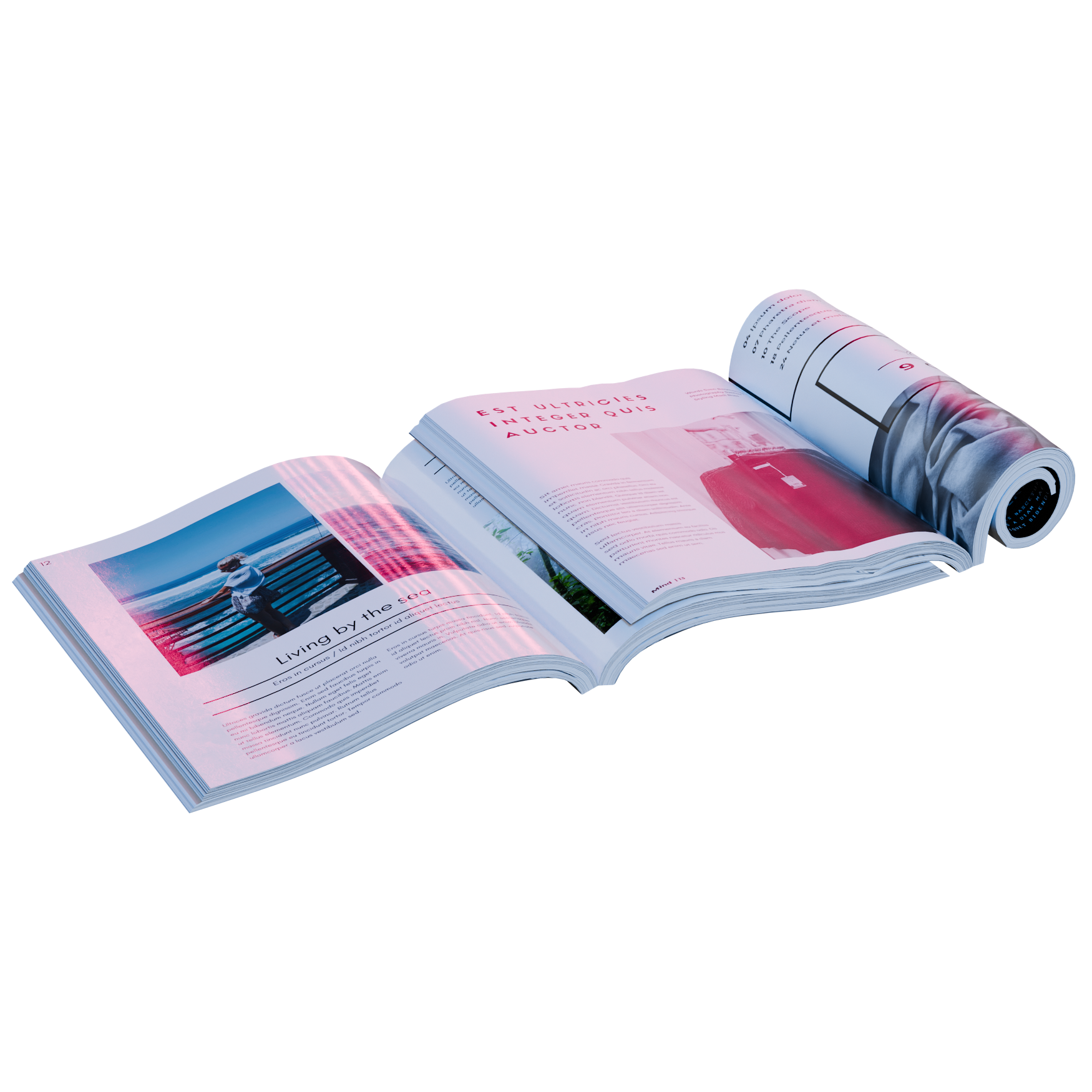 Magazine Set 06 decorations 3D model, alternate angle render